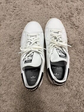 Stan Smith adidas White with Black Heel Accent
